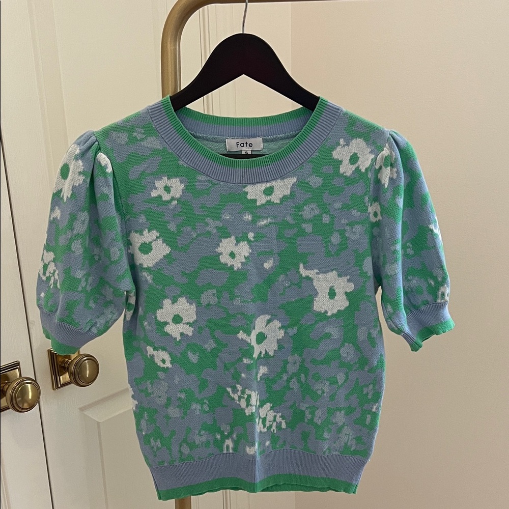 Fate Green and Blue Floral Sweatshirt